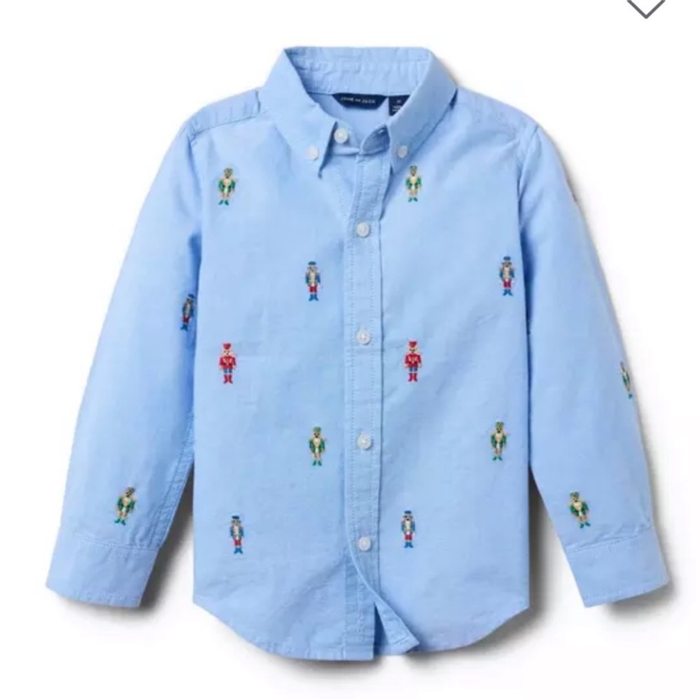 Janie and Jack Dog Nutcracker Button Up